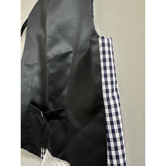 🔥FLASH SALE🔥 tagliatore kids vest checkered print navy and white size 8 boys - Picture 10 of 11